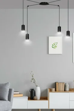 Store Czarna lampa wisząca w stylu industrialnym 524/4 | Kaja Oświetlenie Żyrandole Nowoczesne