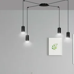 Store Czarna lampa wisząca w stylu industrialnym 524/4 | Kaja Oświetlenie Żyrandole Nowoczesne