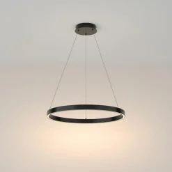 Store Czarna lampa wisząca, świecący ring MOD058PL-L32B3K z serii RIM | Kaja Żyrandole Nowoczesne