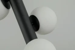 Best Czarna lampa wisząca z białymi kloszami AZ4424 CORTEGA | Kaja Żyrandole Nowoczesne