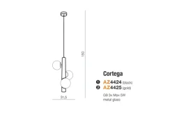 Best Czarna lampa wisząca z białymi kloszami AZ4424 CORTEGA | Kaja Żyrandole Nowoczesne