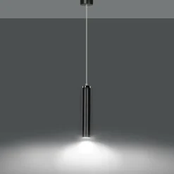 Sale Czarna lampa wisząca z chromowanymi elementami 956/1 | Kaja Żyrandole Nowoczesne