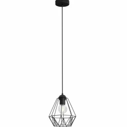 Store Czarna lampa wisząca z drucianym kloszem LX 0604 z serii BERGEN | Kaja Żyrandole Nowoczesne