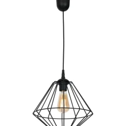 Store Czarna lampa wisząca z drucianym kloszem MLP4789 COLIN | Kaja Żyrandole Nowoczesne