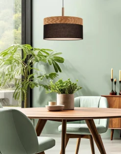 Sklep Kaja Czarna lampa wisząca z dwukolorowym abażurem 31-27771 z serii ORTO | Kaja Oświet