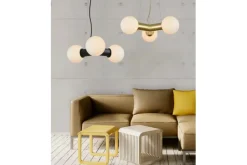 Store Czarna lampa wisząca z kloszami do salonu AZ3171 POPE | Kaja Żyrandole Nowoczesne