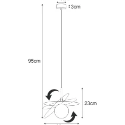 Cheap Czarna lampa wisząca z kloszem, regulowana tarcza K-5371 z serii SANTE Żyrandole Nowoczesne