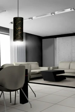 Cheap Czarna lampa wisząca z marmurowym wzorem 1056/1 KARLI | Kaja Żyrandole Nowoczesne