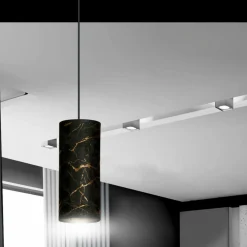 Cheap Czarna lampa wisząca z marmurowym wzorem 1056/1 KARLI | Kaja Żyrandole Nowoczesne