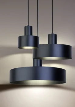 Best Sale Czarna lampa wisząca z małym, metalowym kloszem SIG 30897 z serii RIF Żyrandole Nowoczesne