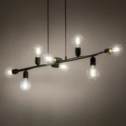 Cheap Czarna lampa wisząca z oprawkami na żarówki E27 TK 5722 z serii PORTO Żyrandole Nowoczesne