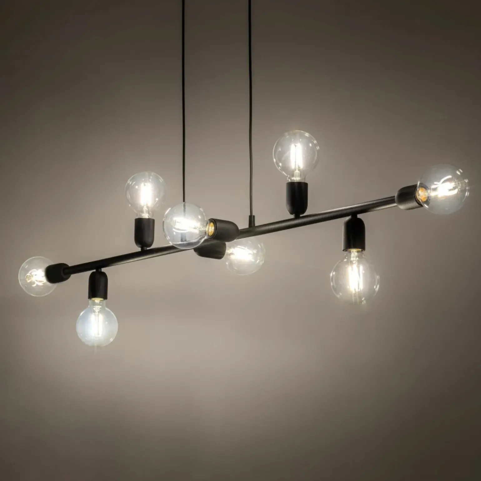 Cheap Czarna lampa wisząca z oprawkami na żarówki E27 TK 5722 z serii PORTO Żyrandole Nowoczesne