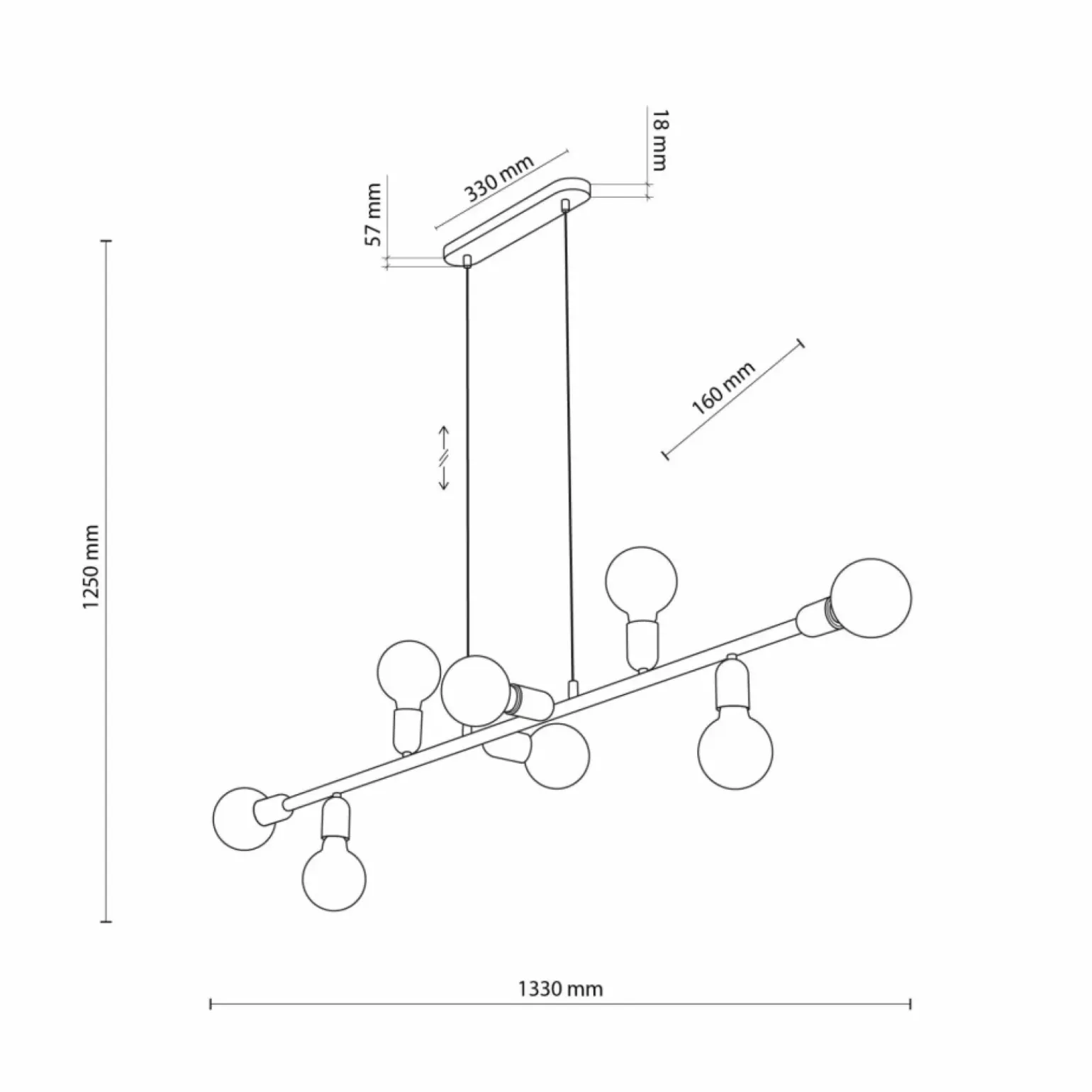 Cheap Czarna lampa wisząca z oprawkami na żarówki E27 TK 5722 z serii PORTO Żyrandole Nowoczesne