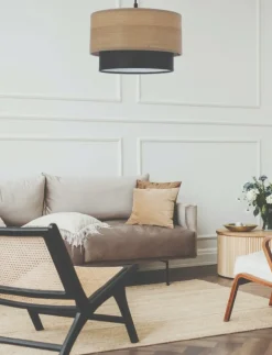 Best Czarna lampa wisząca z podwójnym abażurem 31-21656 z serii RUBEN | Kaja Oświetle Żyrandole Nowoczesne