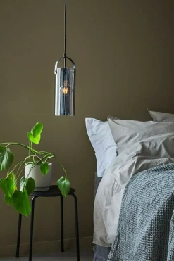 Best Sale Czarna lampa wisząca z przydymionym kloszem 108218 | Kaja Oświetlenie Żyrandole Nowoczesne