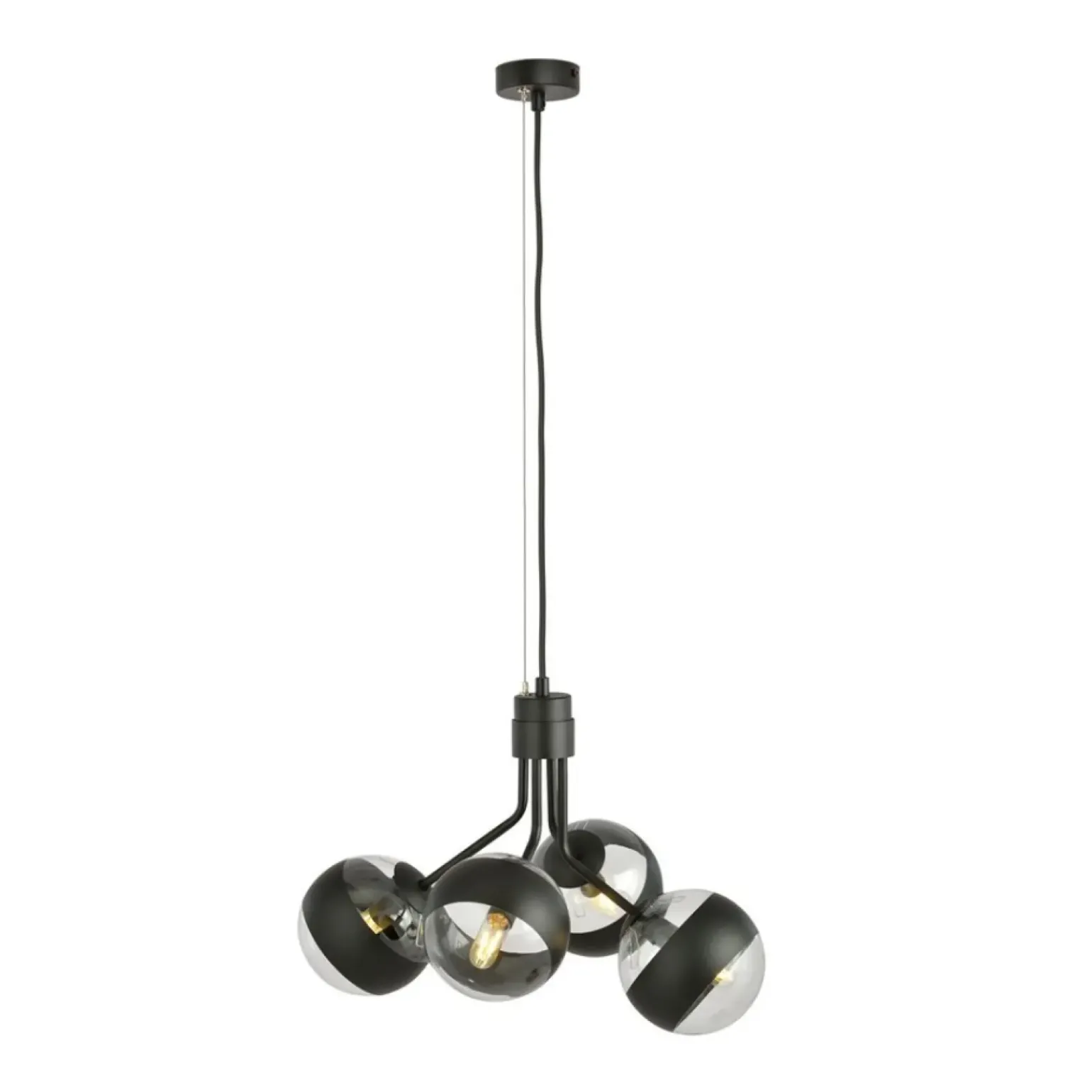 Cheap Czarna lampa wisząca z regulowaną wysokością 1139/4 NOVA | Kaja Żyrandole Nowoczesne