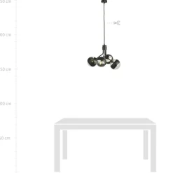 Cheap Czarna lampa wisząca z regulowaną wysokością 1139/4 NOVA | Kaja Żyrandole Nowoczesne
