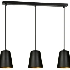 Clearance Czarna lampa wisząca ze złotym wnętrzem klosza 415/3 | Kaja Żyrandole Nowoczesne