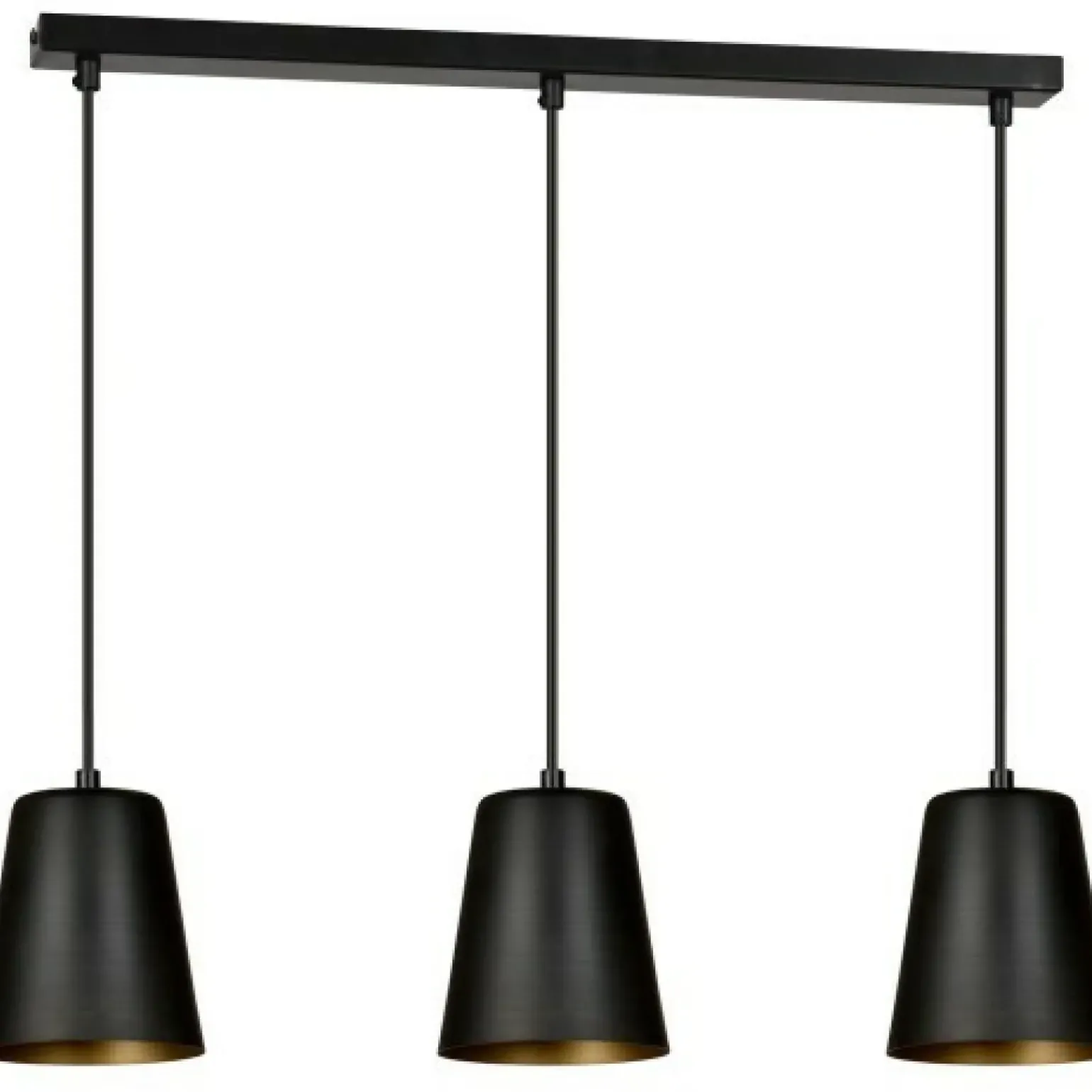 Clearance Czarna lampa wisząca ze złotym wnętrzem klosza 415/3 | Kaja Żyrandole Nowoczesne