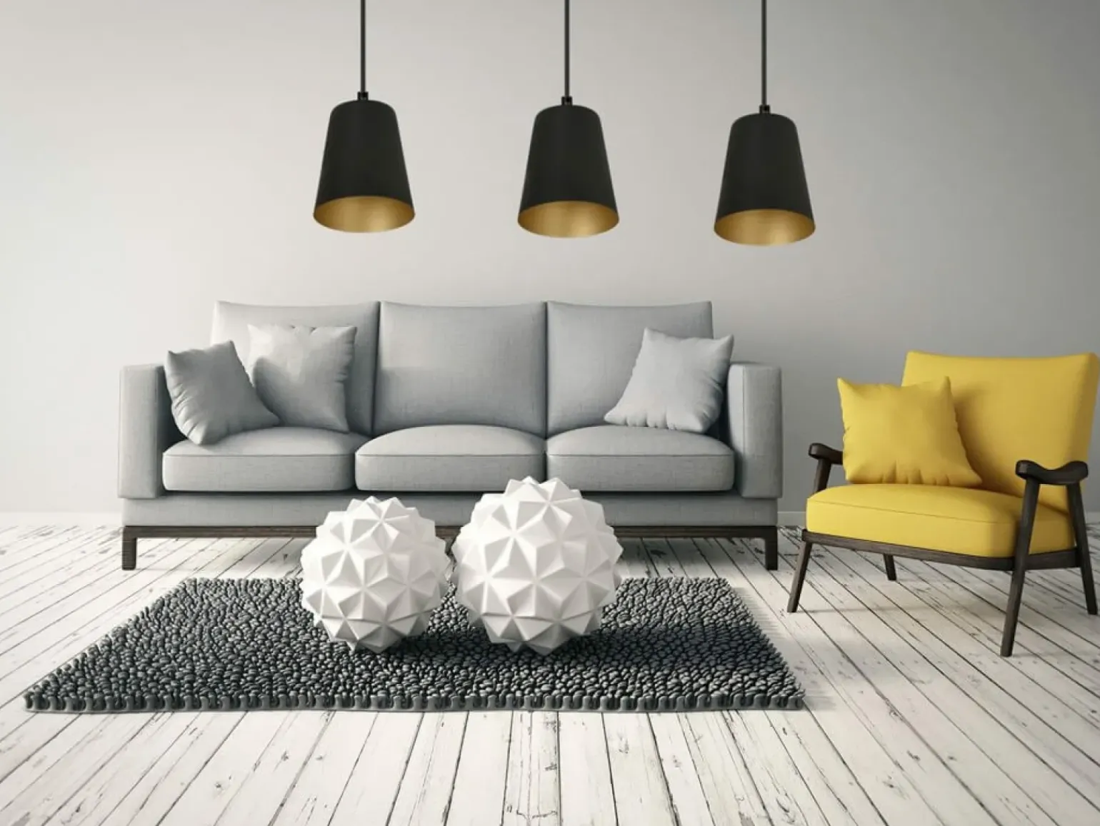 Clearance Czarna lampa wisząca ze złotym wnętrzem klosza 415/3 | Kaja Żyrandole Nowoczesne