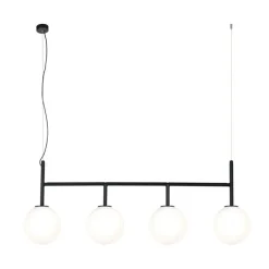 Flash Sale Czarna lampa z białymi kloszami nad stół K-4833 FARO | Kaja Żyrandole Nowoczesne