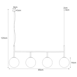 Flash Sale Czarna lampa z białymi kloszami nad stół K-4833 FARO | Kaja Żyrandole Nowoczesne