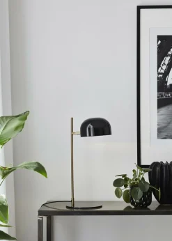 Sklep Kaja Czarna lampka biurkowa z kloszem mały gwint 107938 | Kaja Oświetlenie