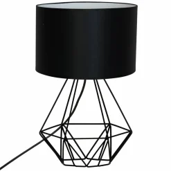 Sklep Kaja Czarna lampka stołowa, druciana podstawka LX 8065 z serii BASKET NEW