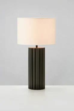 Sklep Kaja Czarna lampka stołowa z białym abażurem 108670 HASHIRA | Kaja