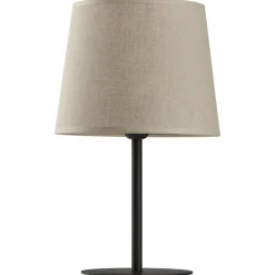 Sklep Kaja Czarna lampka stołowa z lnianym abażurem TK 5150 CHICAGO | Kaja