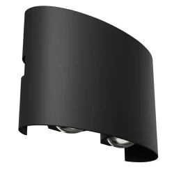 Sklep Kaja Czarna, ledowa lampa ścienna na elewację 12cm O417WL-L4B3K STRATO