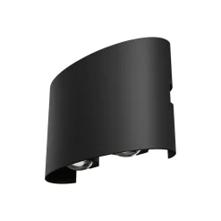 Sklep Kaja Czarna, ledowa lampa ścienna na elewację 12cm O417WL-L4B3K STRATO