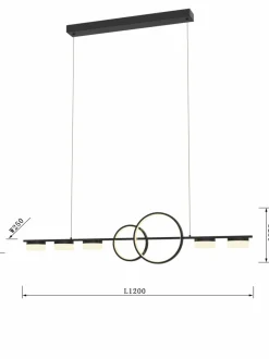New Czarna, ledowa lampa do oświetlenia stołu WF 7030-702 MESSINA | Kaja Żyrandole Nowoczesne