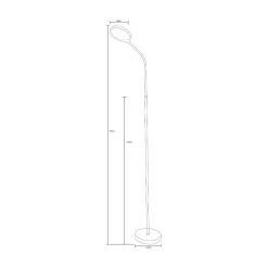 Sklep Kaja Czarna, ledowa lampa stojąca do salonu ZM SM-609-BL PODŁOGOWA | Kaja