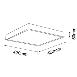 Sklep Kaja Czarna, ledowa lampa sufitowa 42x42cm 4000K ANT 8450 NOMI | Kaja