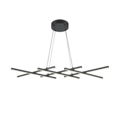 Best Czarna, ledowa lampa wisząca, do salonu MOD244PL-L50BK z serii HALO Żyrandole Nowoczesne