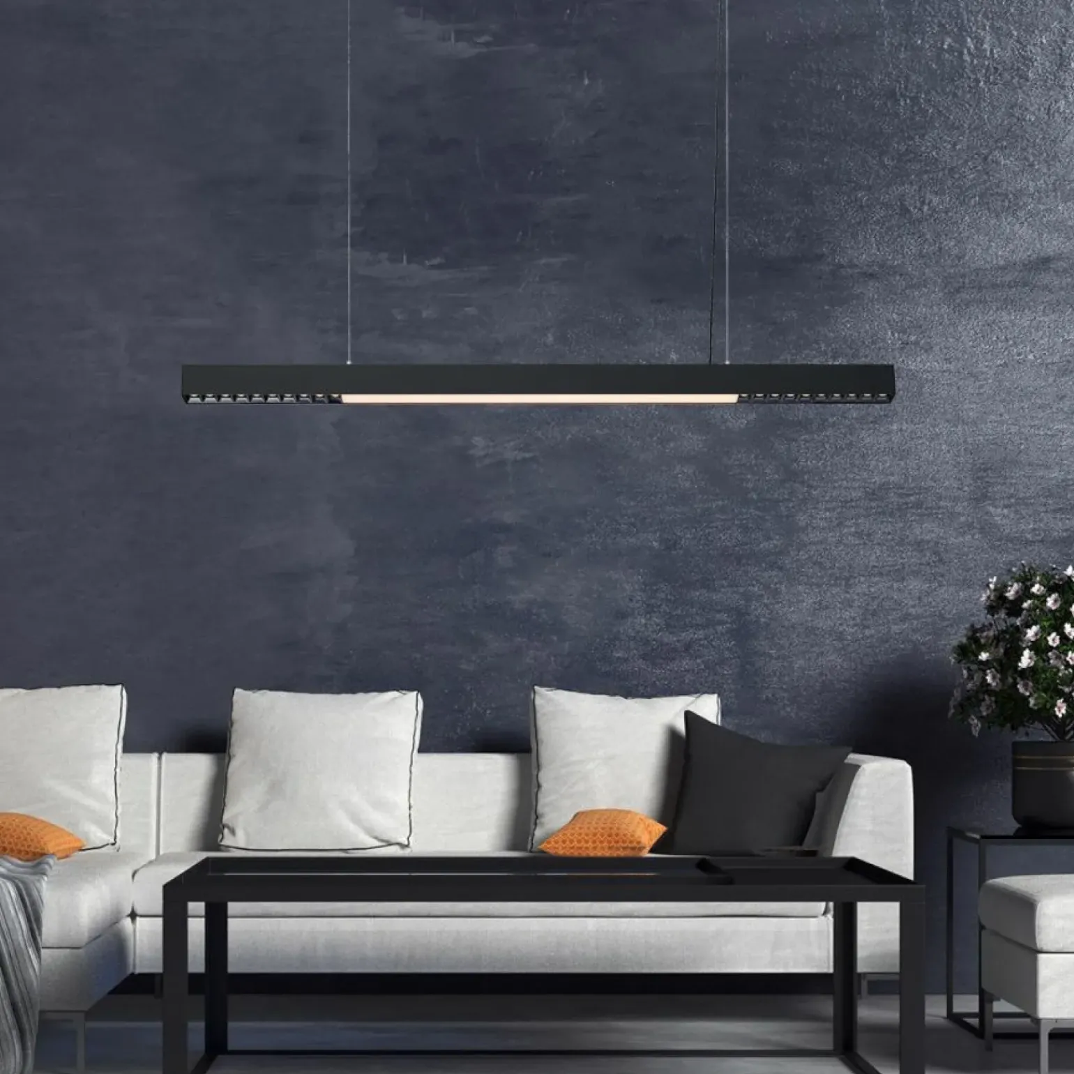 Outlet Czarna listwa LED nad stół 120cm LP-1301/1P L BK SMART CALI L | Kaja Żyrandole Nowoczesne