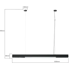 Outlet Czarna listwa LED nad stół 120cm LP-1301/1P L BK SMART CALI L | Kaja Żyrandole Nowoczesne