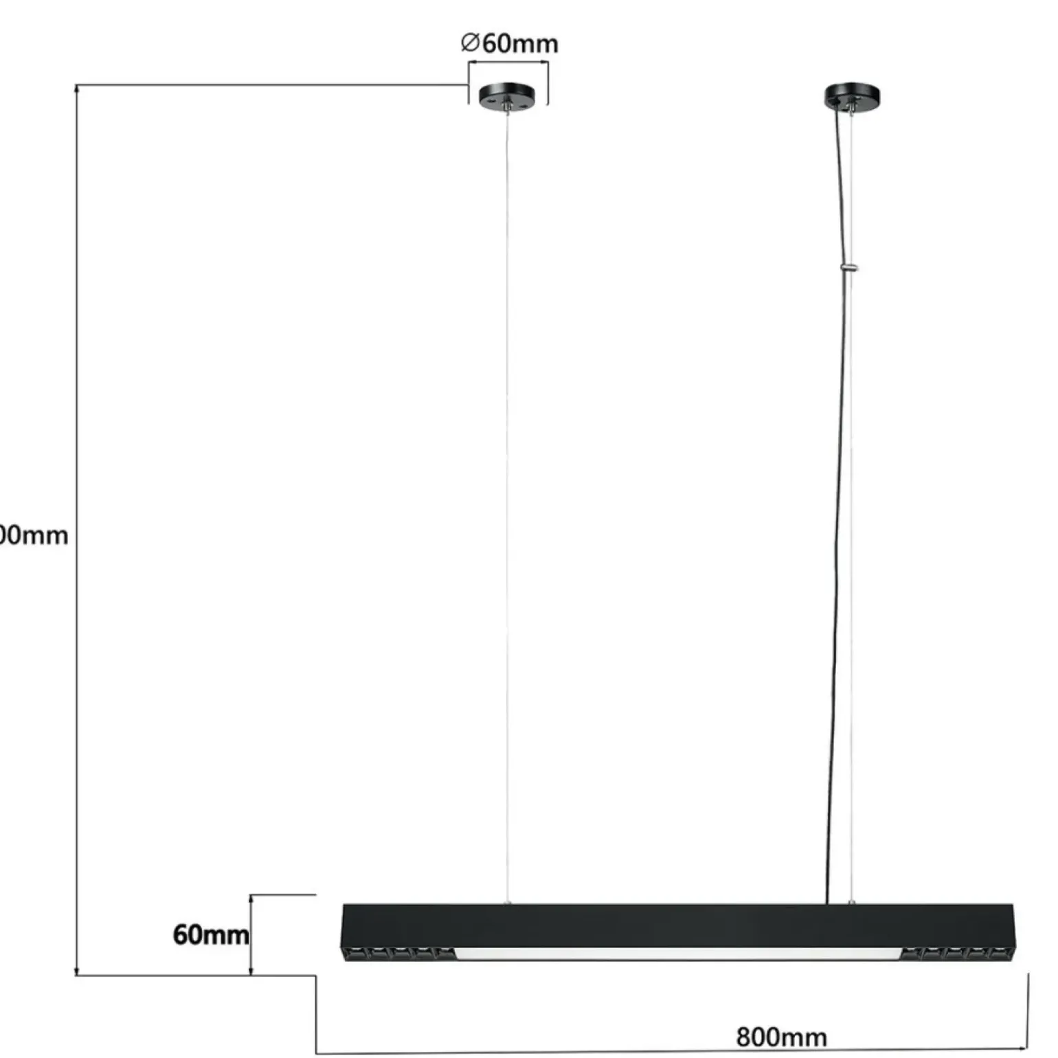 Sale Czarna listwa LED nad stół 80cm LP-1301/1P M BK SMART CALI | Kaja Żyrandole Nowoczesne