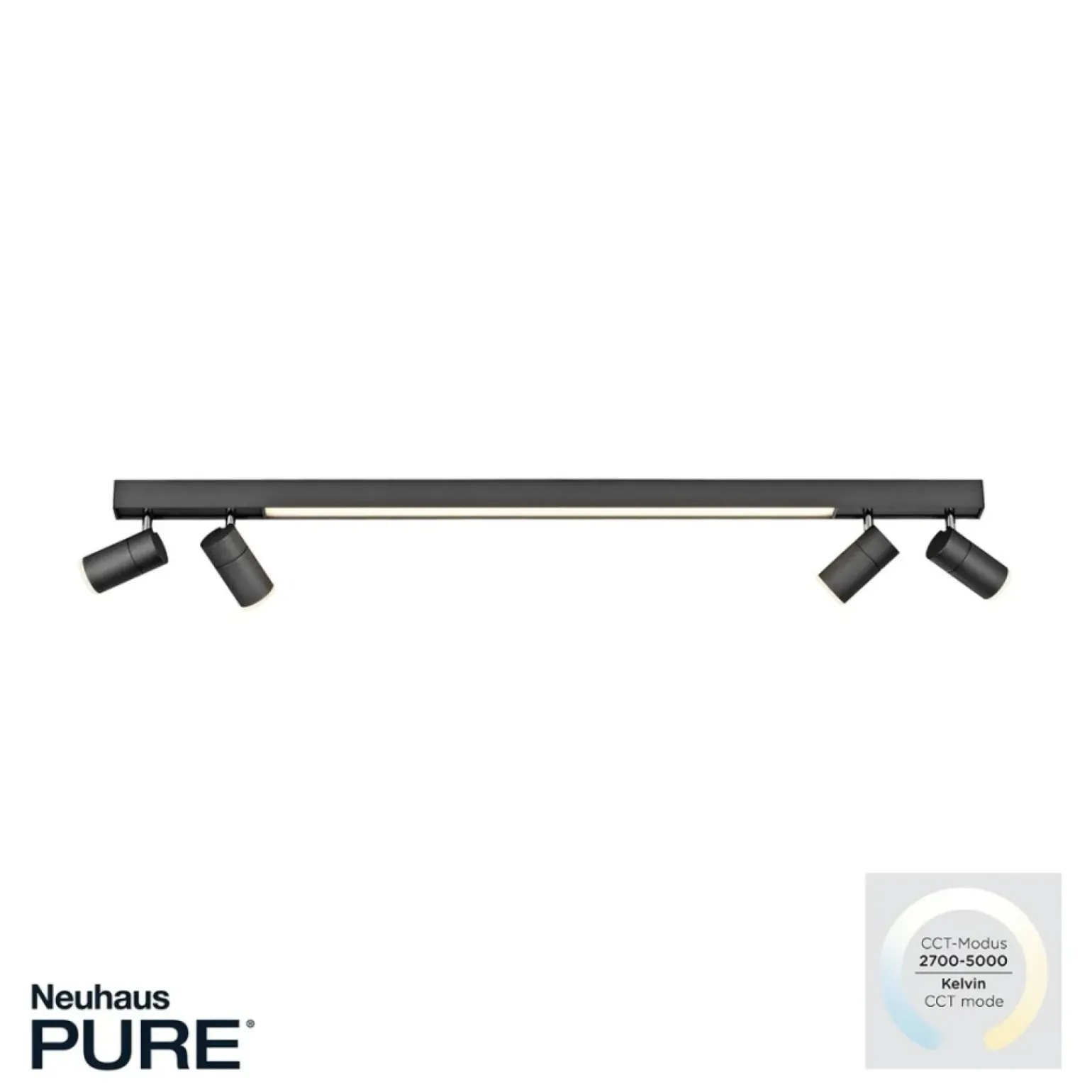 Cheap Czarna listwa LED z regulacją światła 6121-13 z serii PURE-LINES Żyrandole Nowoczesne