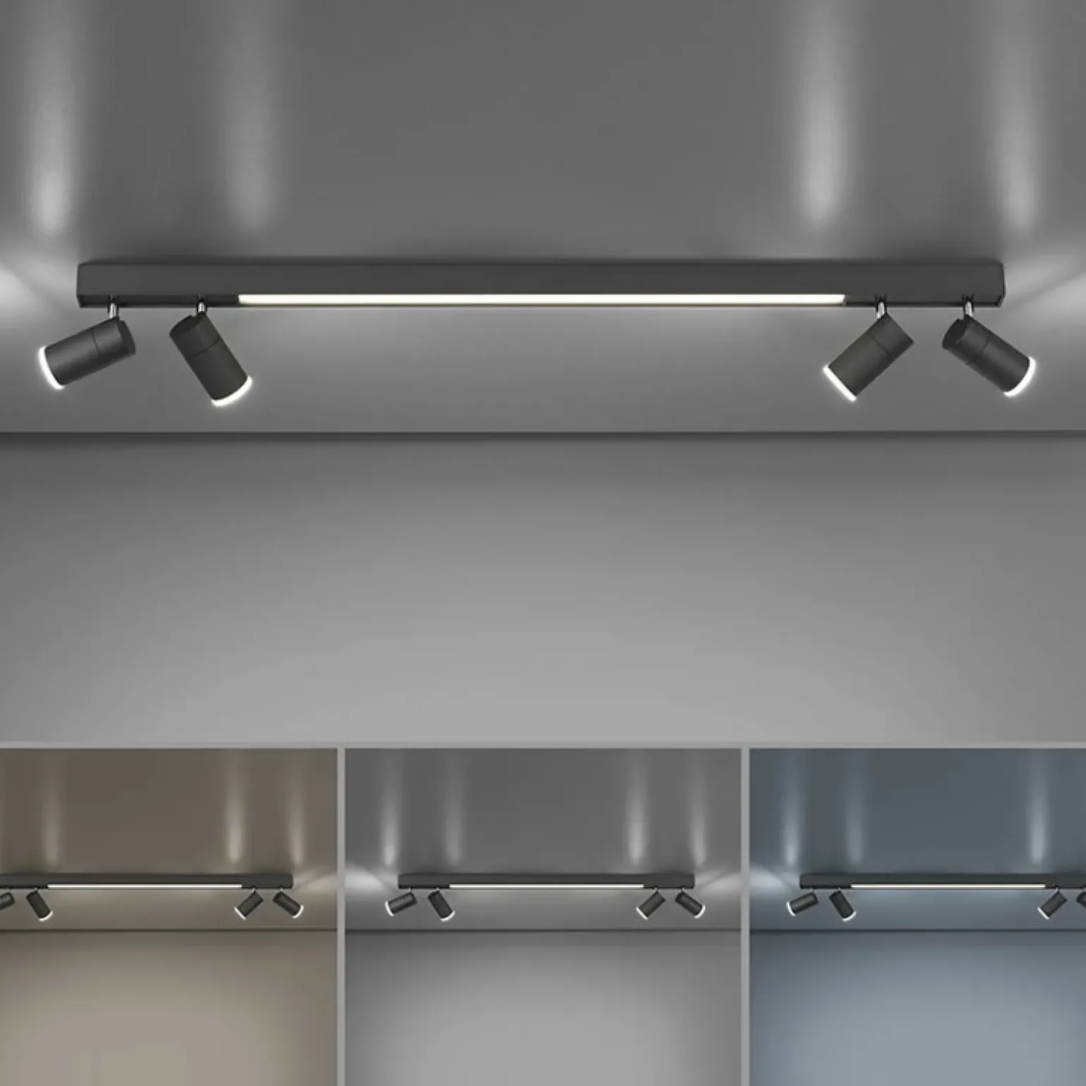 Cheap Czarna listwa LED z regulacją światła 6121-13 z serii PURE-LINES Żyrandole Nowoczesne