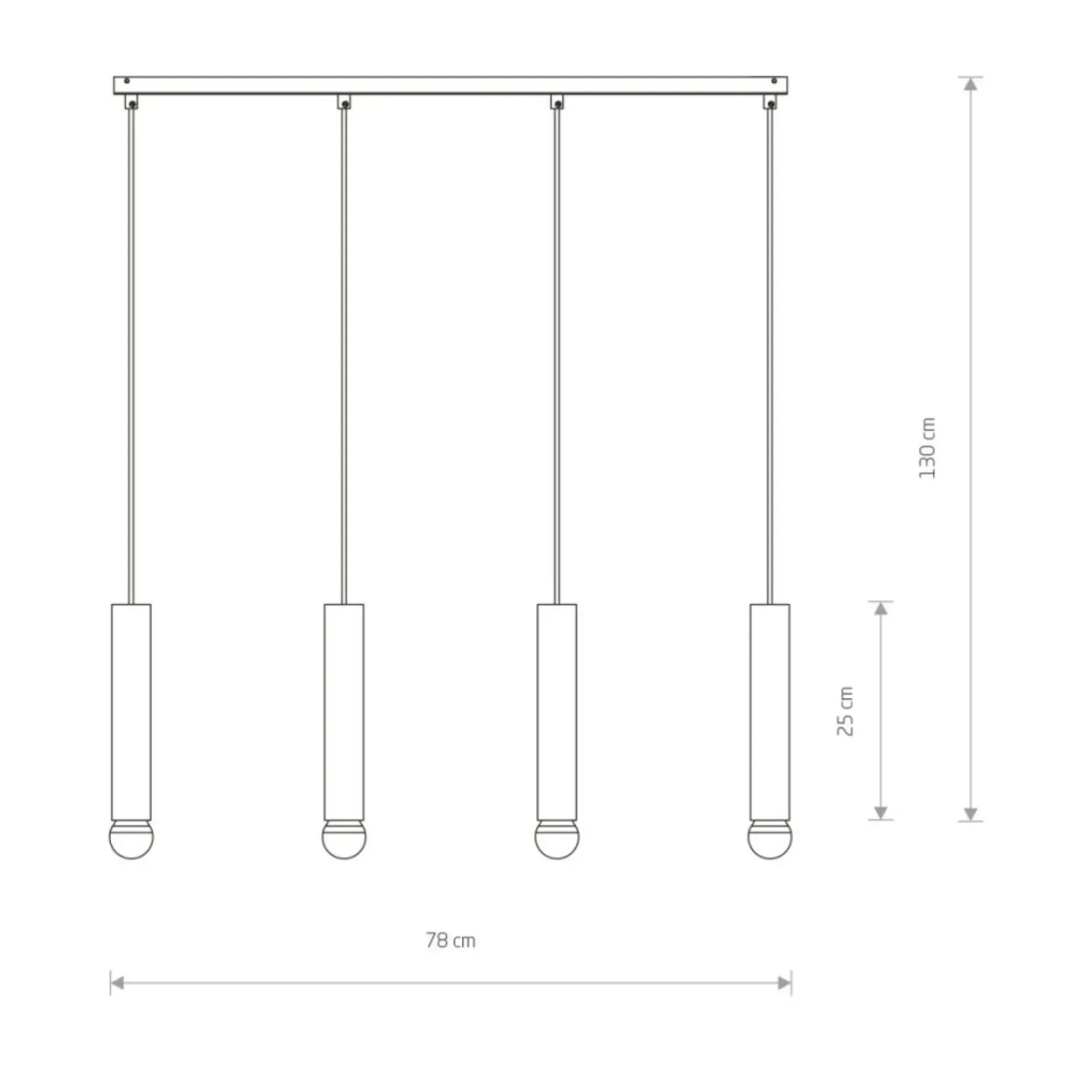 Best Sale Czarna listwa sufitowa na złote tuby, duży gwint 7853 | Kaja Żyrandole Nowoczesne