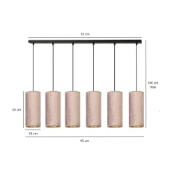 Sklep Kaja Czarna listwa sufitowa z wiszącymi abażurami 1061/6 BENTE | Kaja