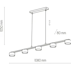 Cheap Czarna listwa wisząca, idealna do salonu TK 6246 DALLAS | Kaja Żyrandole Nowoczesne