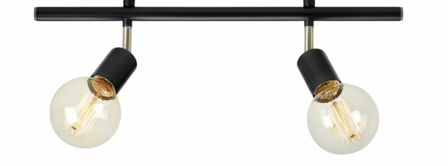 Best Sale Czarna listwa z dwiema lampami na duże gwinty 107969 | Kaja Żyrandole Nowoczesne