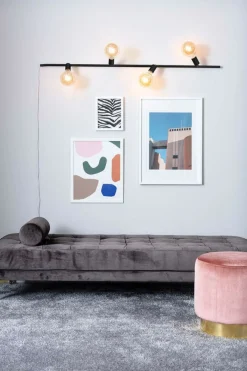 Best Sale Czarna listwa z dwiema lampami na duże gwinty 107969 | Kaja Żyrandole Nowoczesne