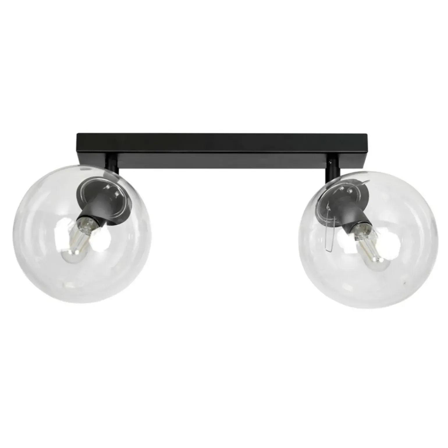 Fashion Czarna listwa z przezroczystymi kloszami 776/2 | Kaja Oświetlenie Żyrandole Nowoczesne