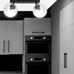 Fashion Czarna listwa z przezroczystymi kloszami 776/2 | Kaja Oświetlenie Żyrandole Nowoczesne