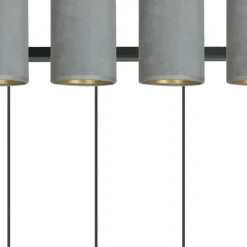 Best Czarna listwa z szaro-złotymi abażurami, nad stół 1060/4 BENTE | Kaja Żyrandole Nowoczesne
