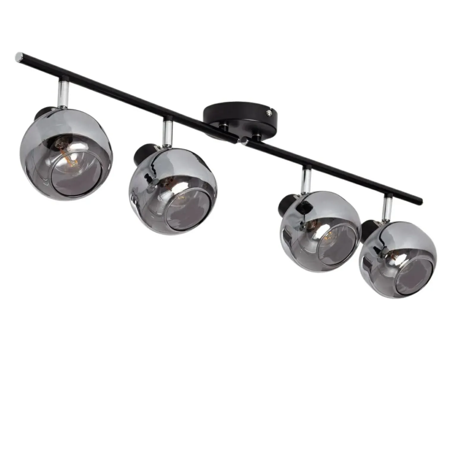 Outlet Czarna listwa ze szklanymi reflektorami ABR-SLWN-4XE14 NINO | Kaja Żyrandole Nowoczesne